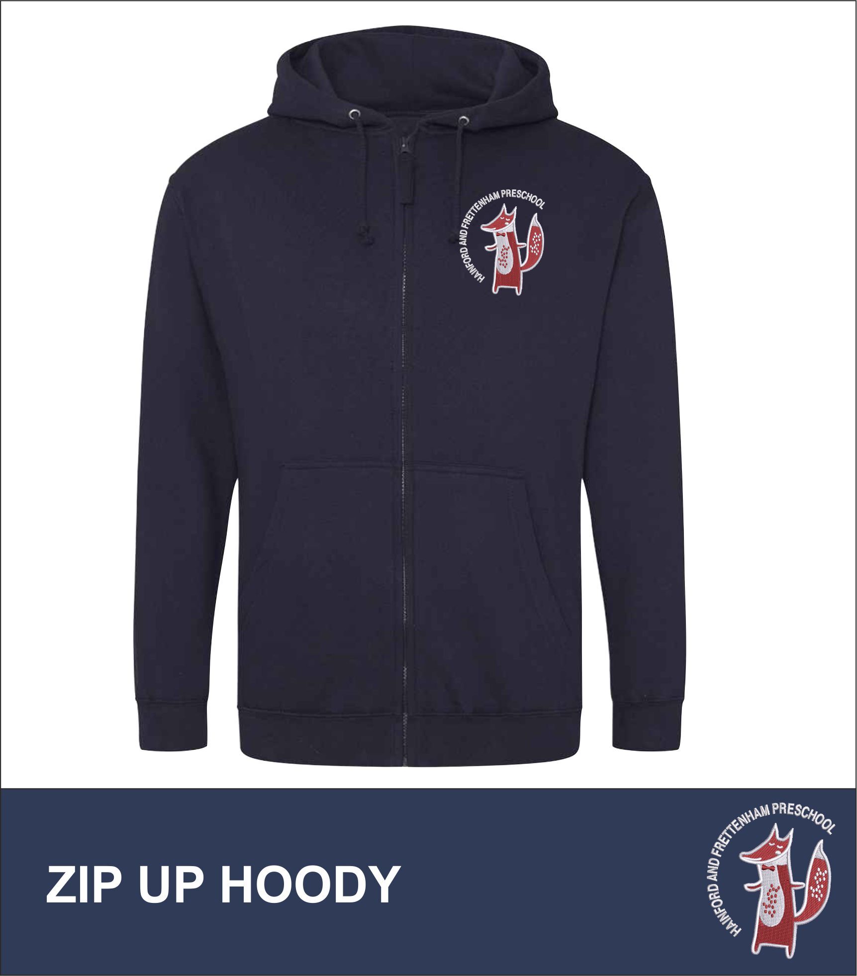 Zip Up Hoody Navy