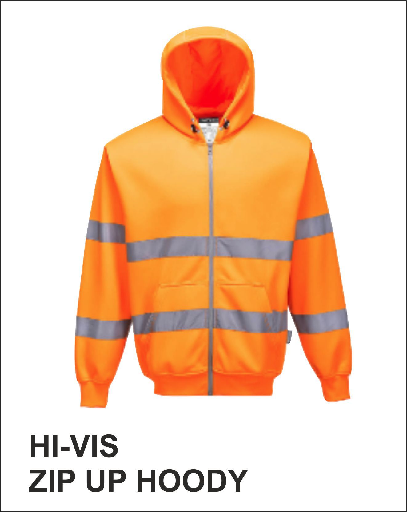 Zip Up Hoody Orange Front