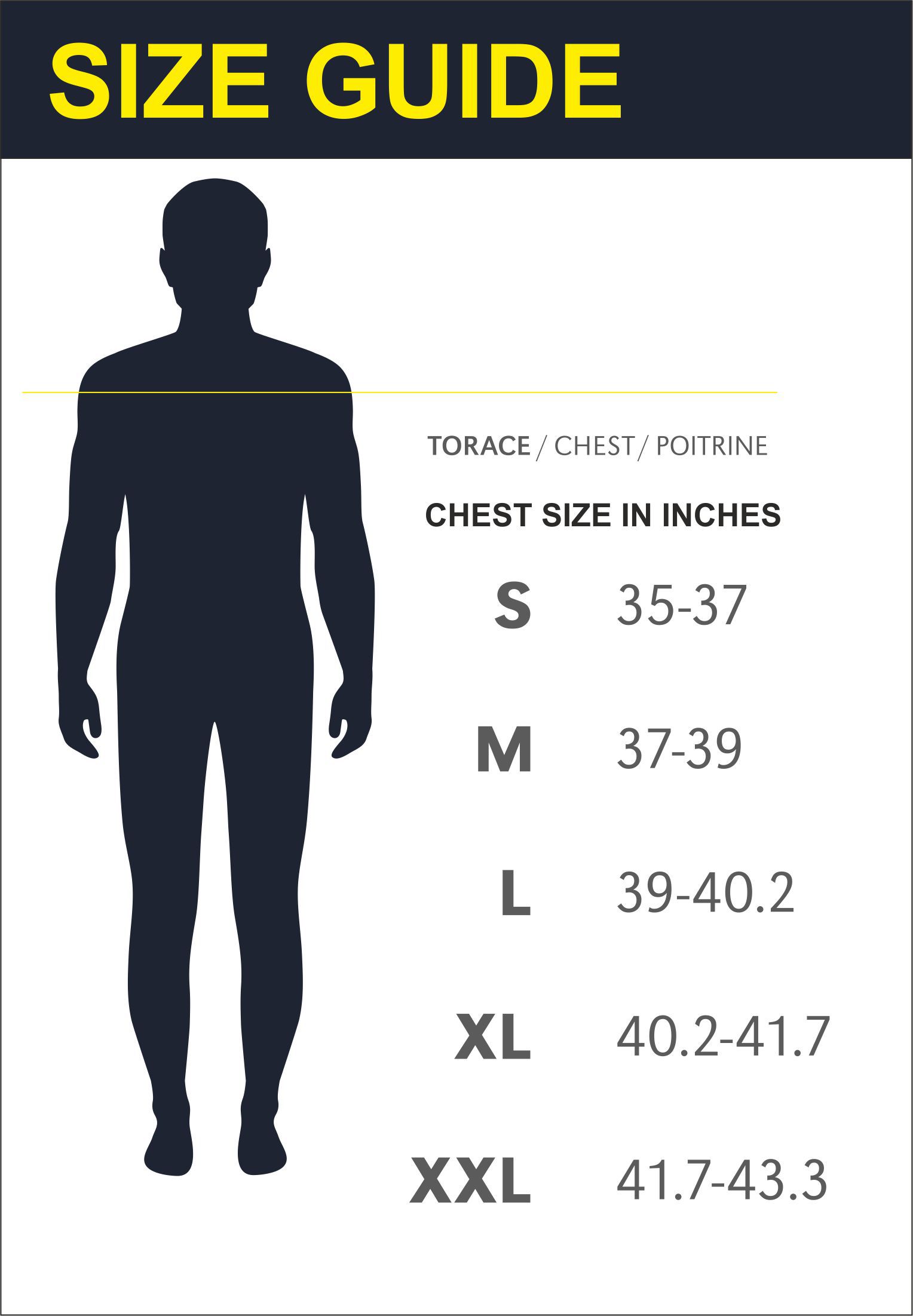 Polar Chest Size Chart