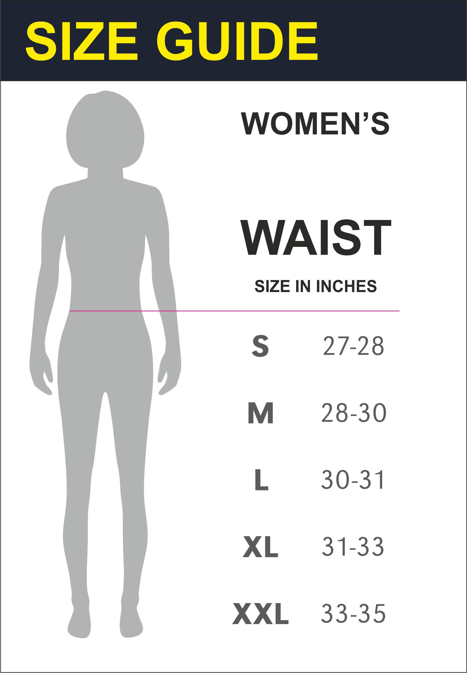 Womens Size Guide Waist