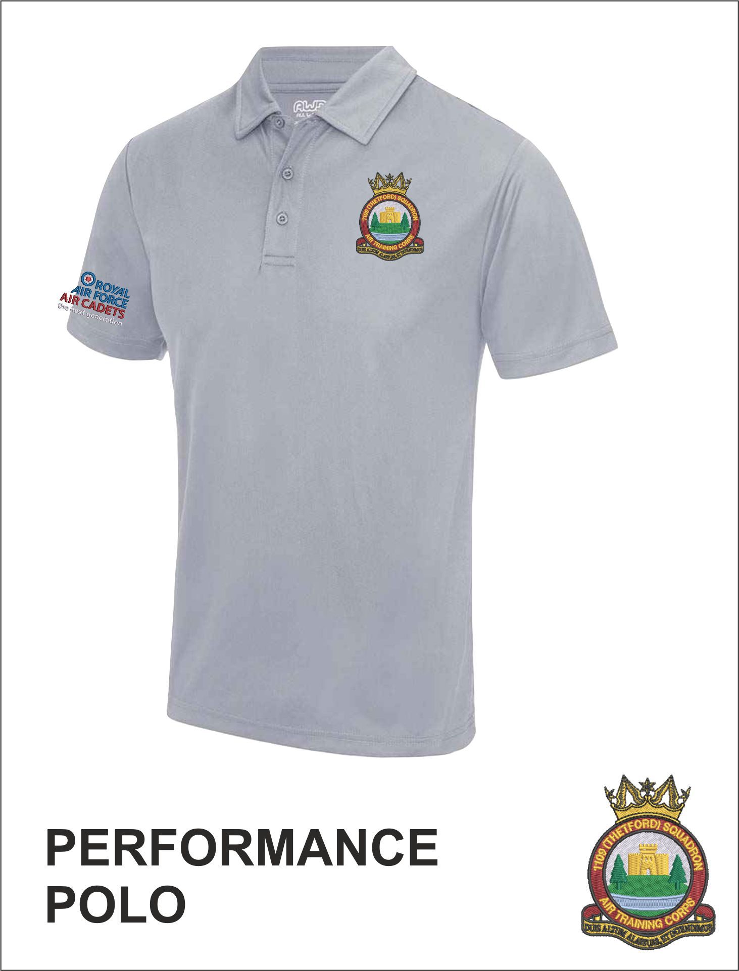 Performance Polo Grey Front