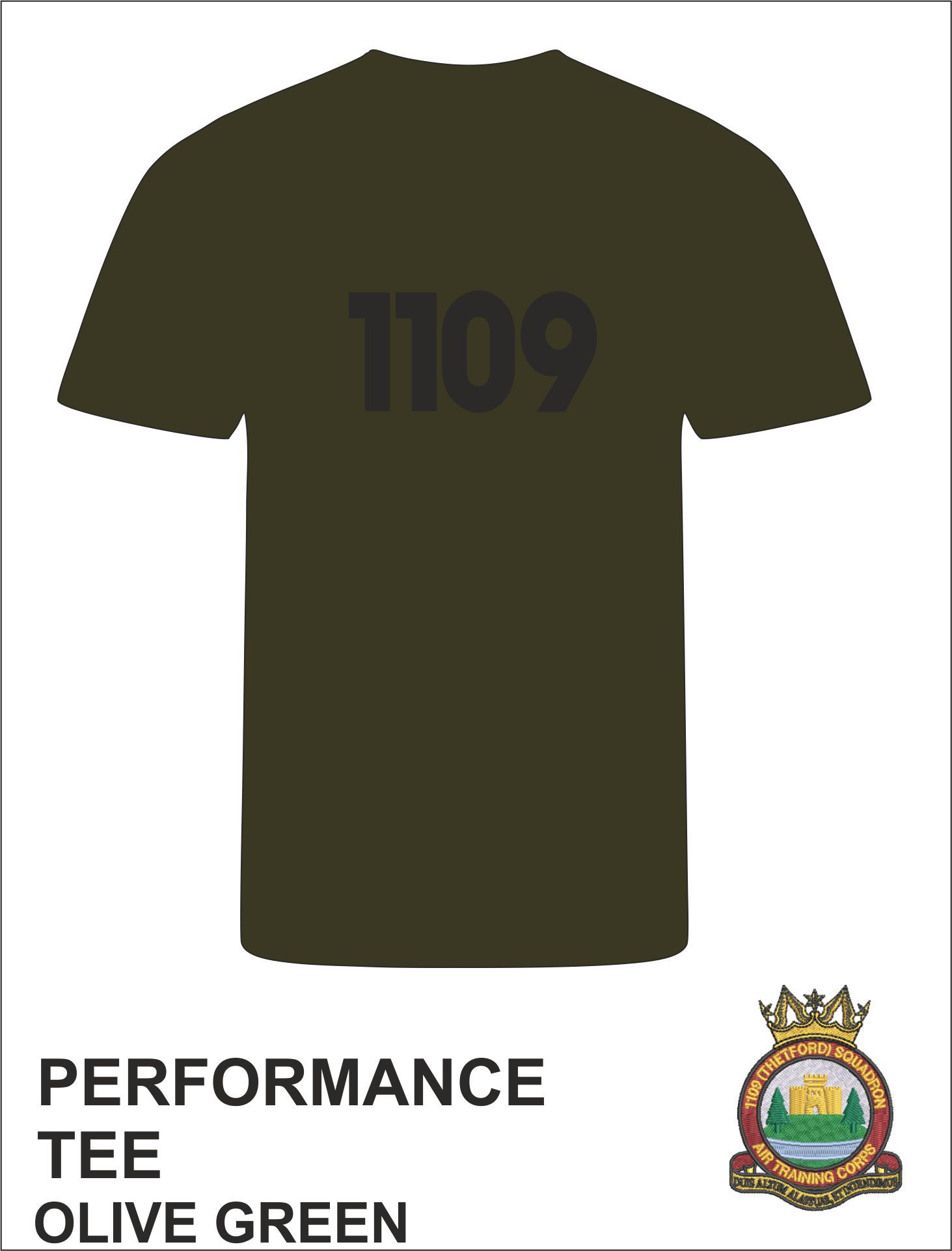 Performance Tee Olive Green Back