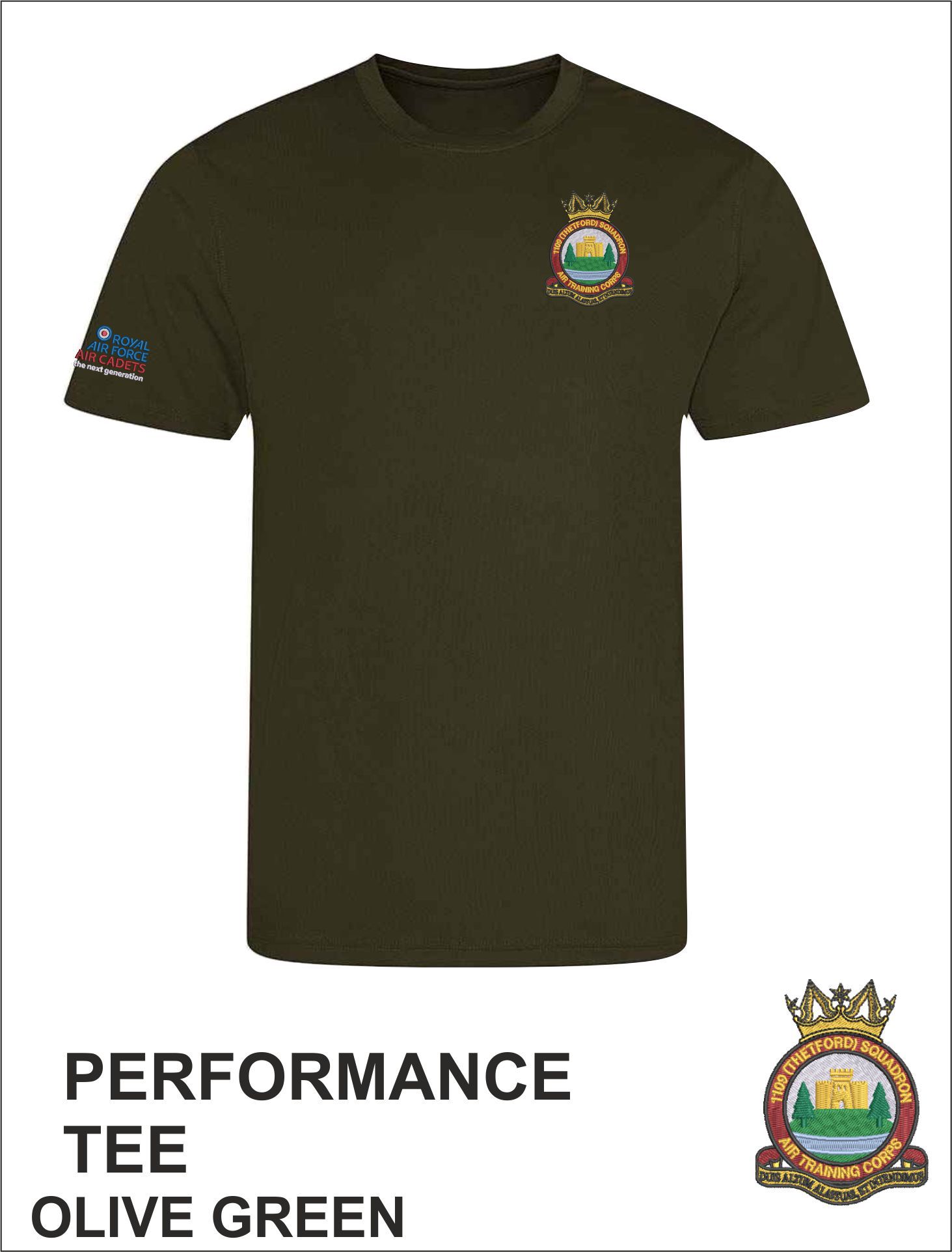 Performance Tee Olive Green Front