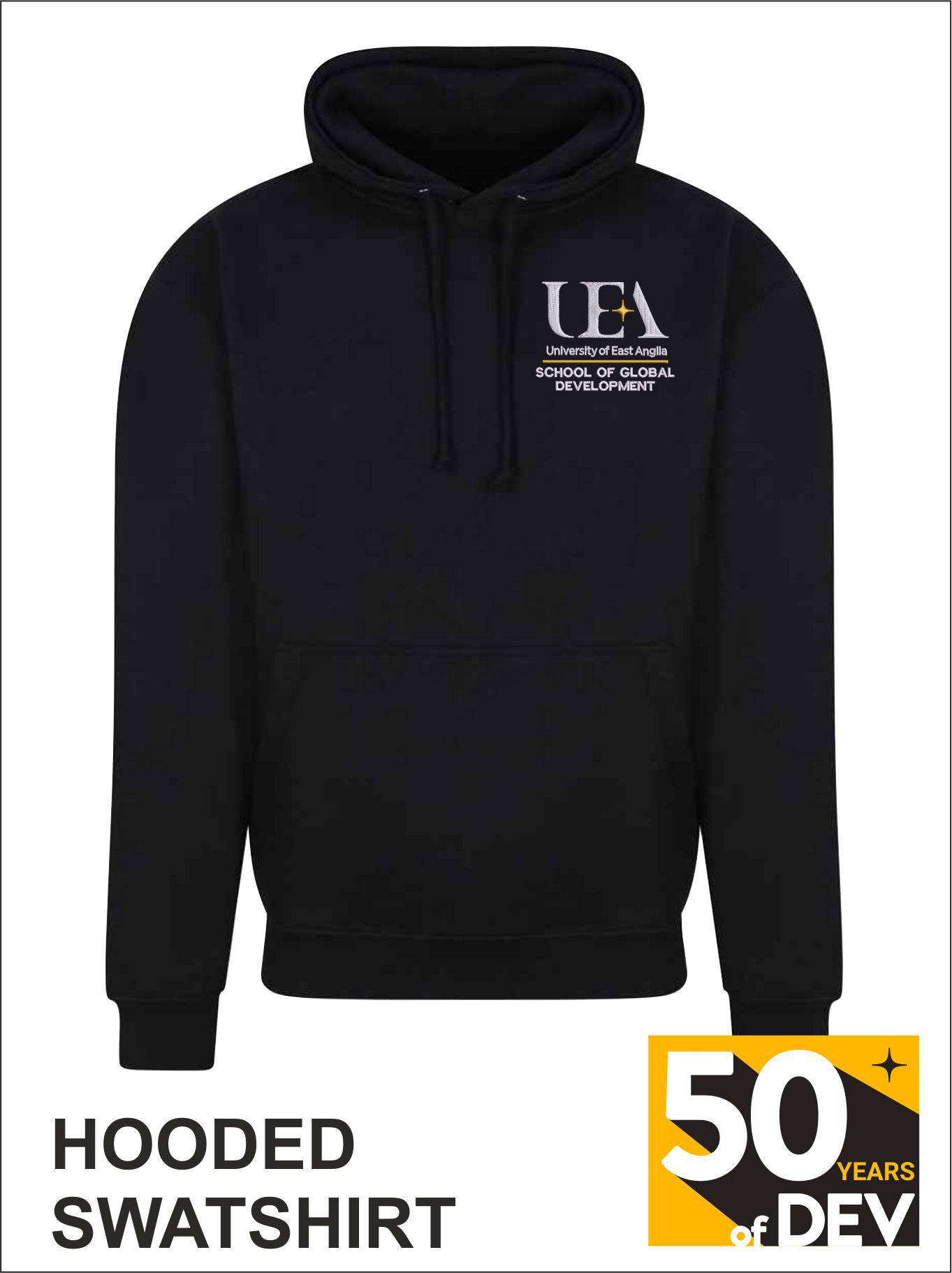 Uea Development Studies Hoody Black Front