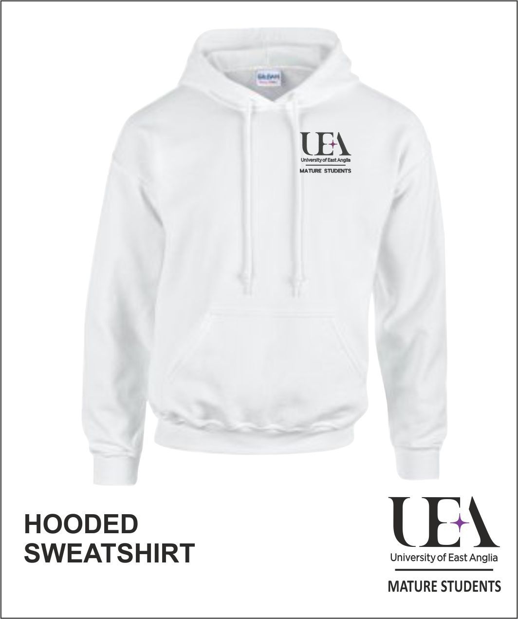 Hooded Sweatshirt White Front