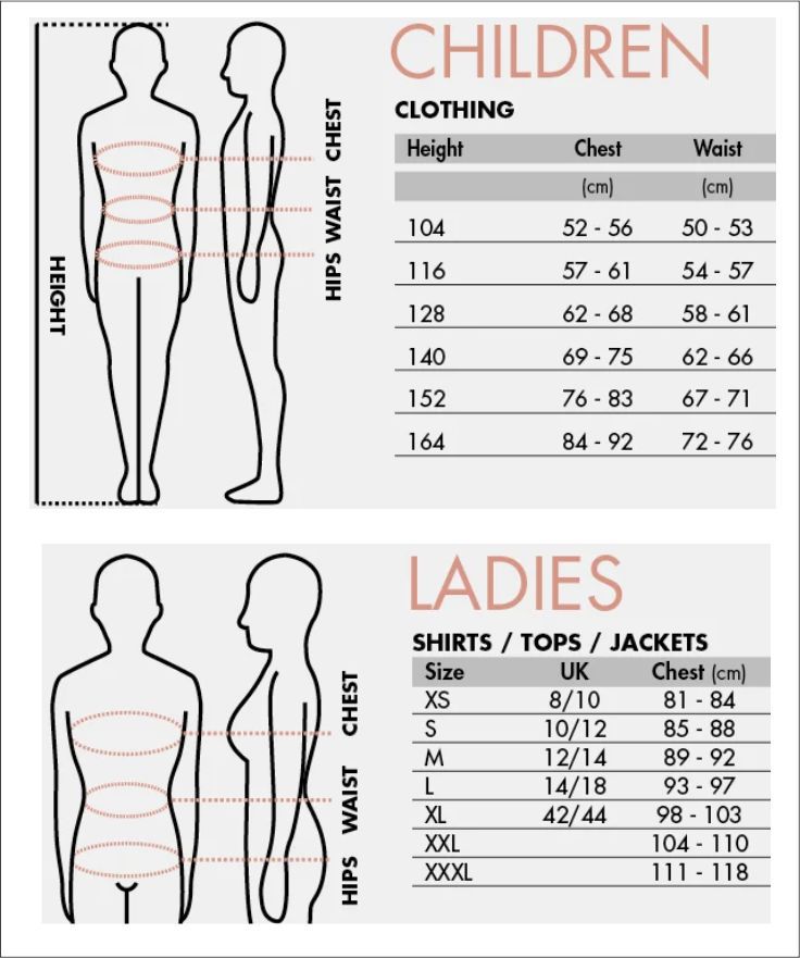 Reece Womens Childrens Size Guide