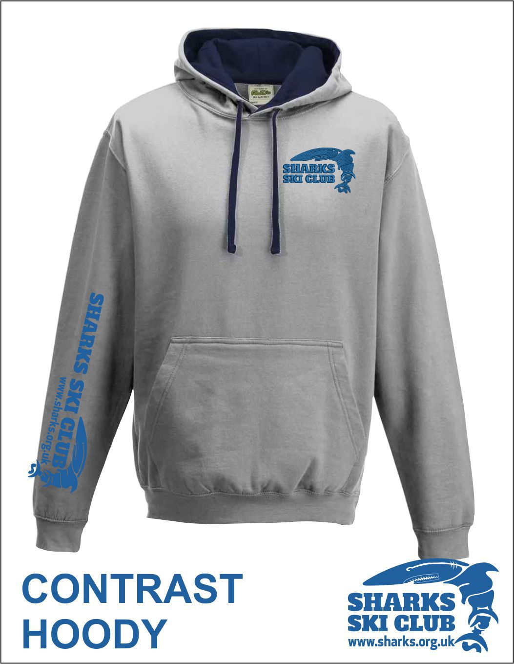 Contrast Hoody Grey Front