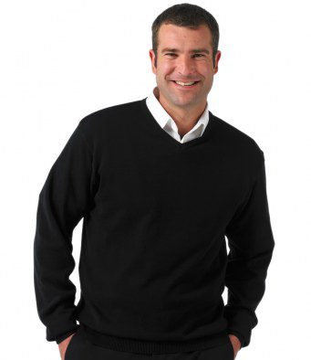 V Neck Sweater (zip) Black