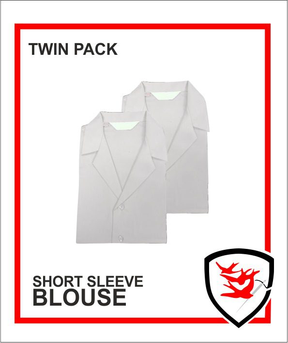 Short Sleeve White Rever Blouse