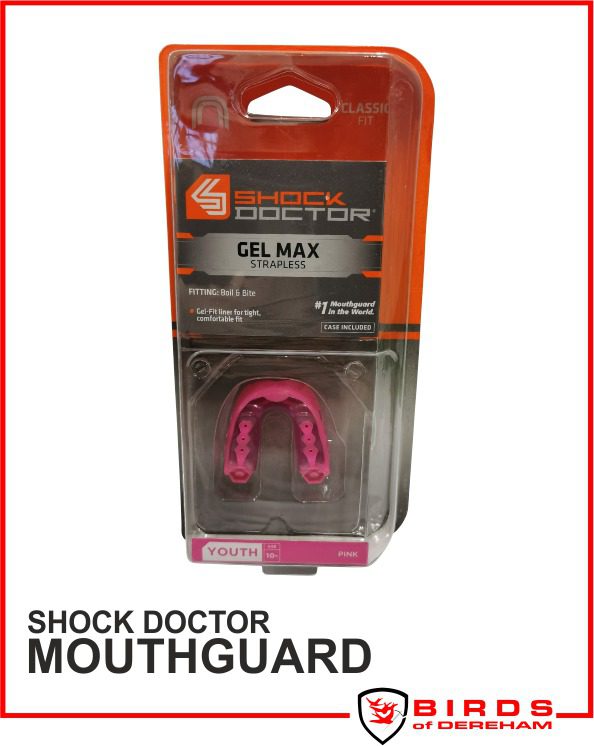 Pink Shock Doctor Youth Gel Max Convertible Mouth Guard 