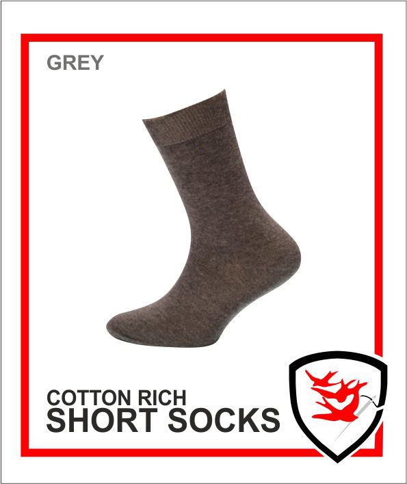 Cotton Rich Short Socks - Grey