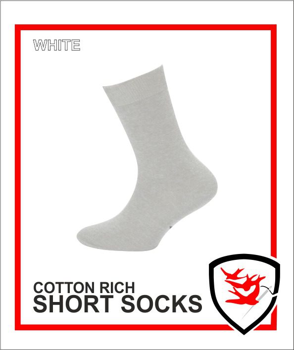 Cotton Rich Short Socks - White