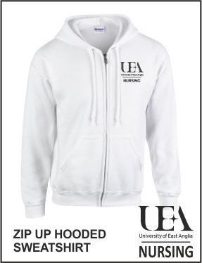 Zip Up Hoody White Front