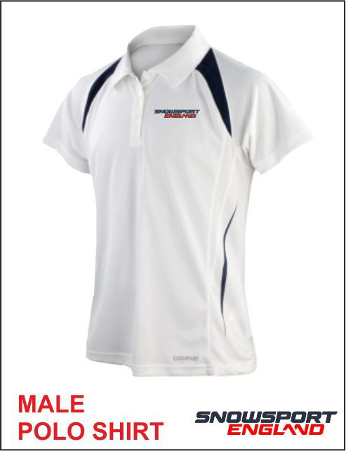 Polo White Navy Mens