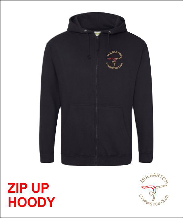 Zip Up Hoody Black Front