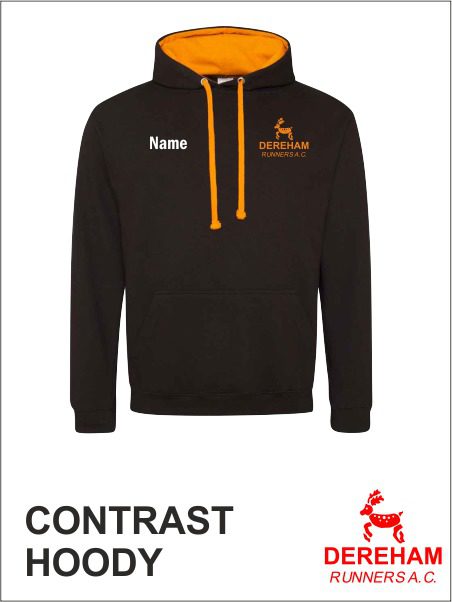 Contrast Hoody Black Orange