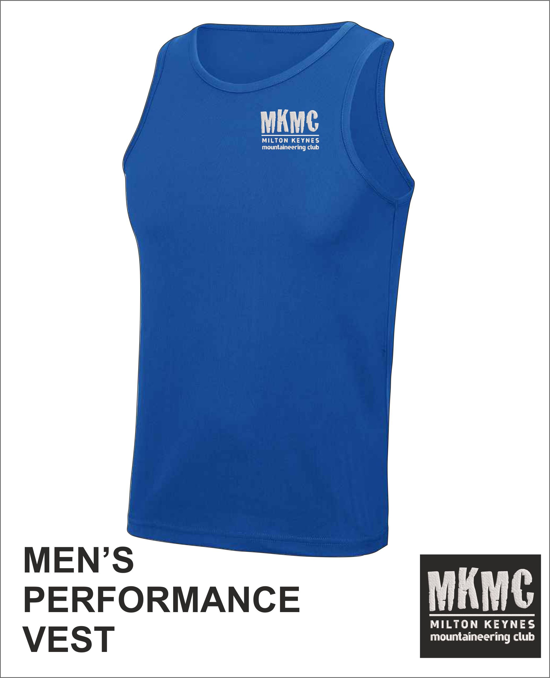 Mens Performance Vest Blue Front